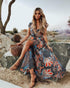 Bohemian maxi skirt with printed short sleeves - ROUTINE FASHION